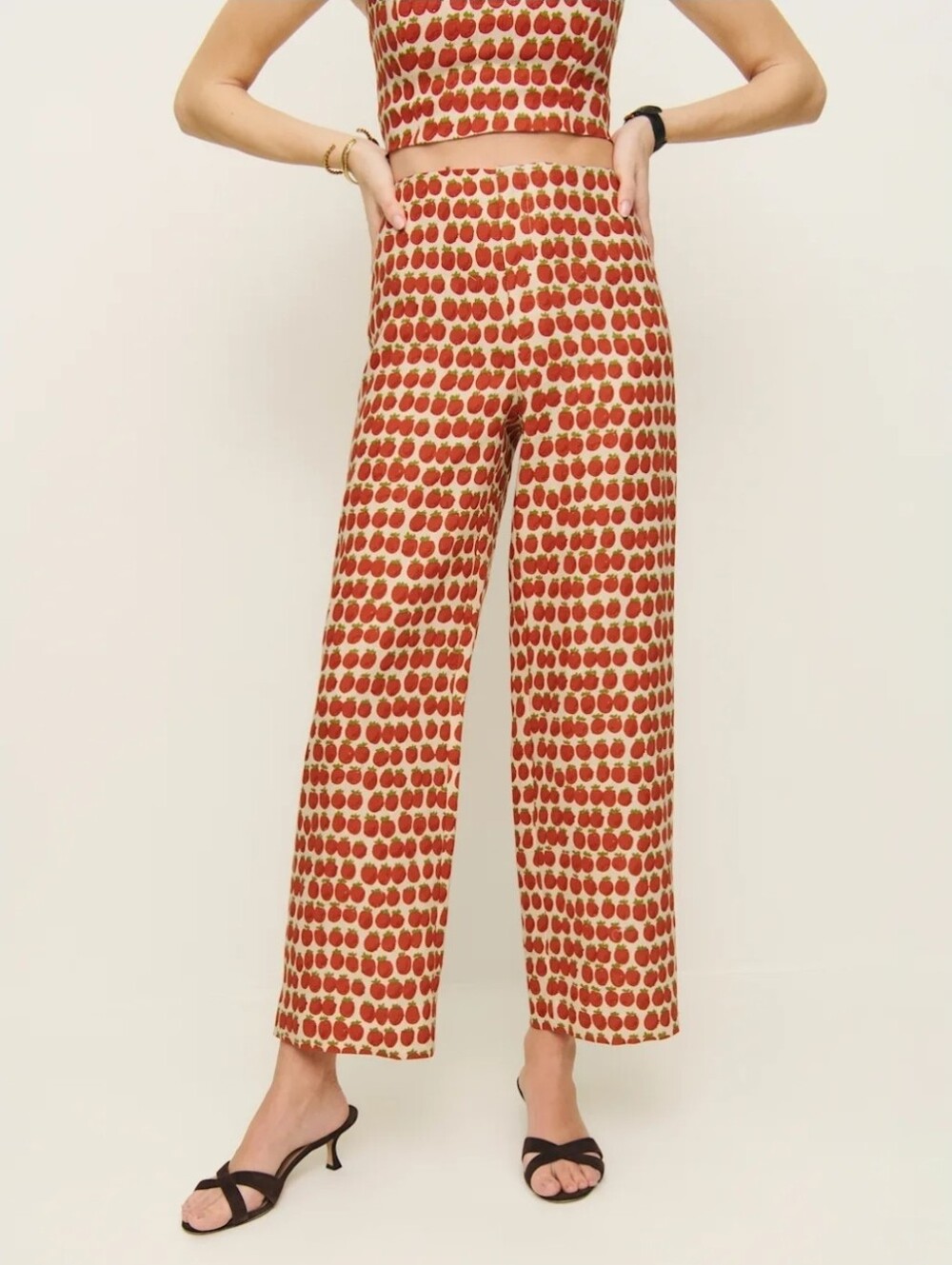 Reformation Joni 100% Linen Cropped Tomato Pant - Size 6